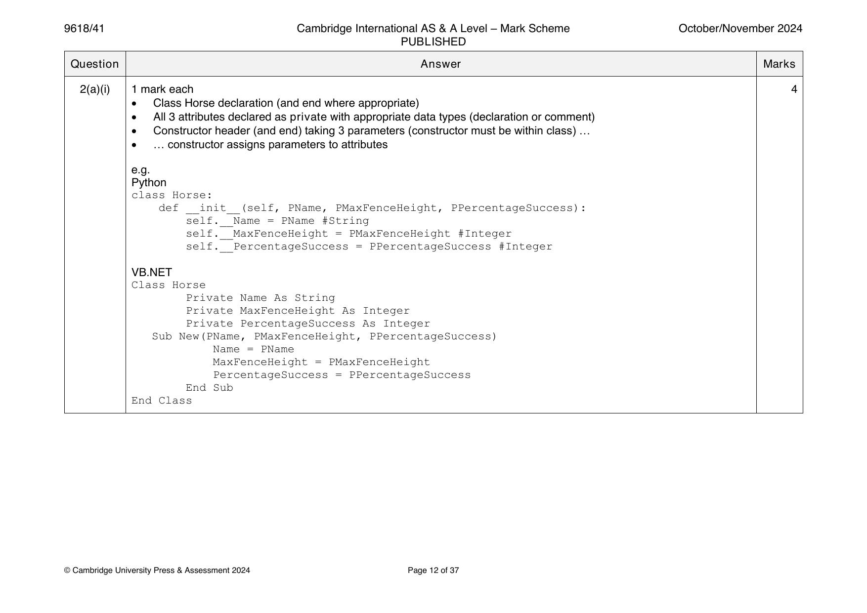 9618-2024-on-41-q02 official mark scheme page