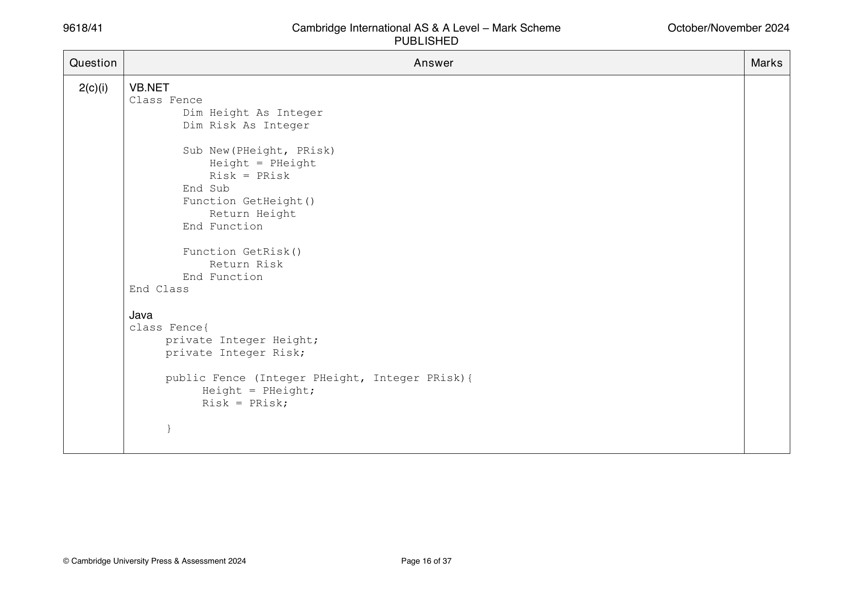 9618-2024-on-41-q02 official mark scheme page