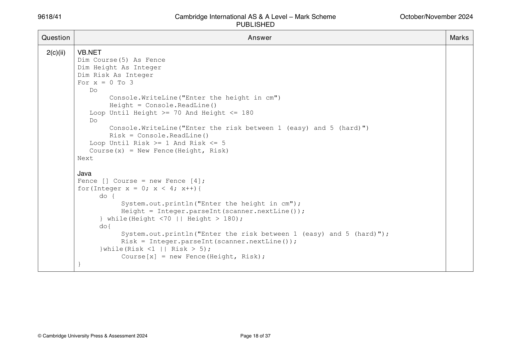 9618-2024-on-41-q02 official mark scheme page