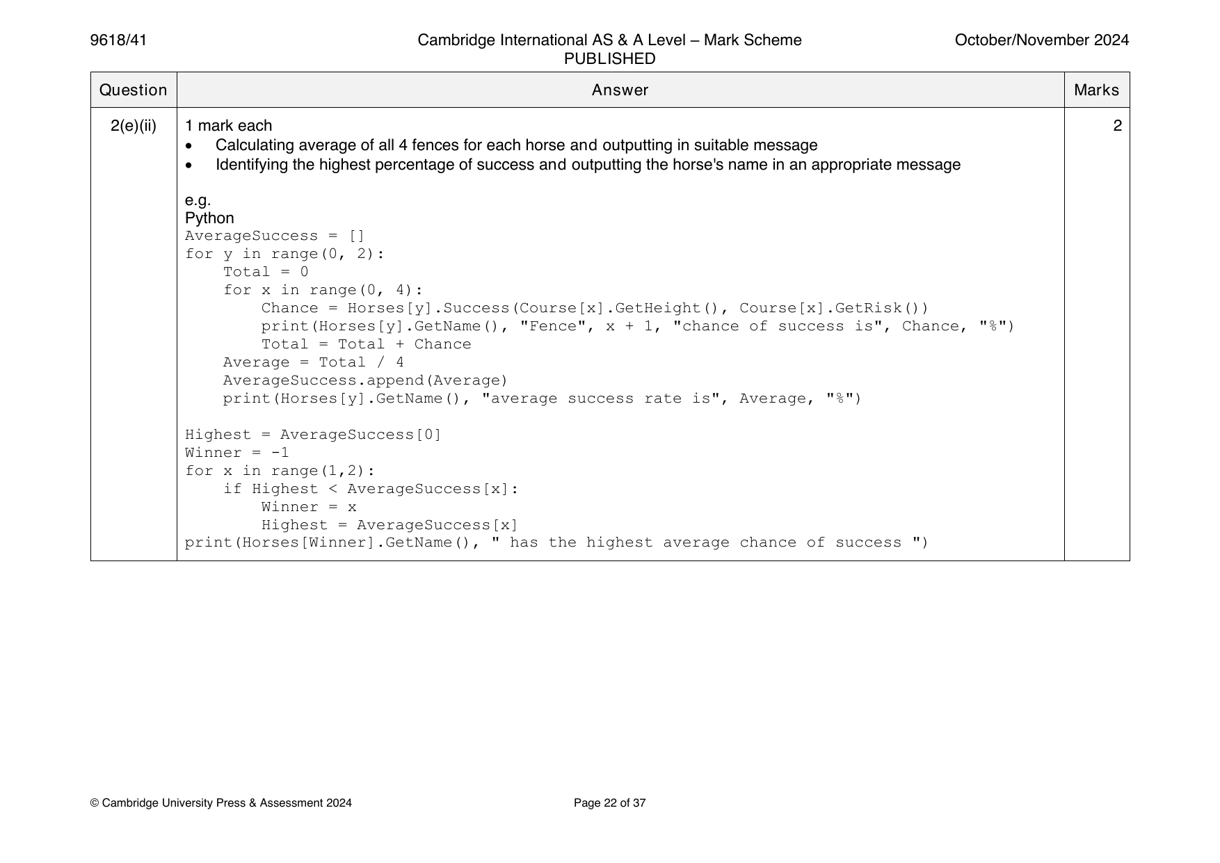 9618-2024-on-41-q02 official mark scheme page