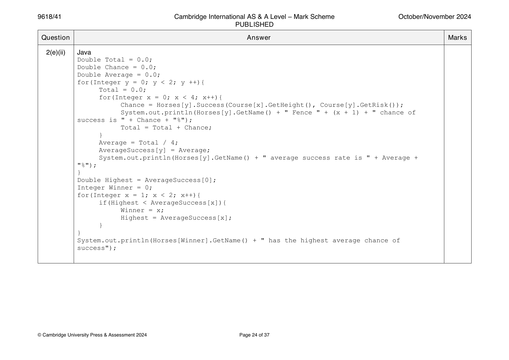 9618-2024-on-41-q02 official mark scheme page