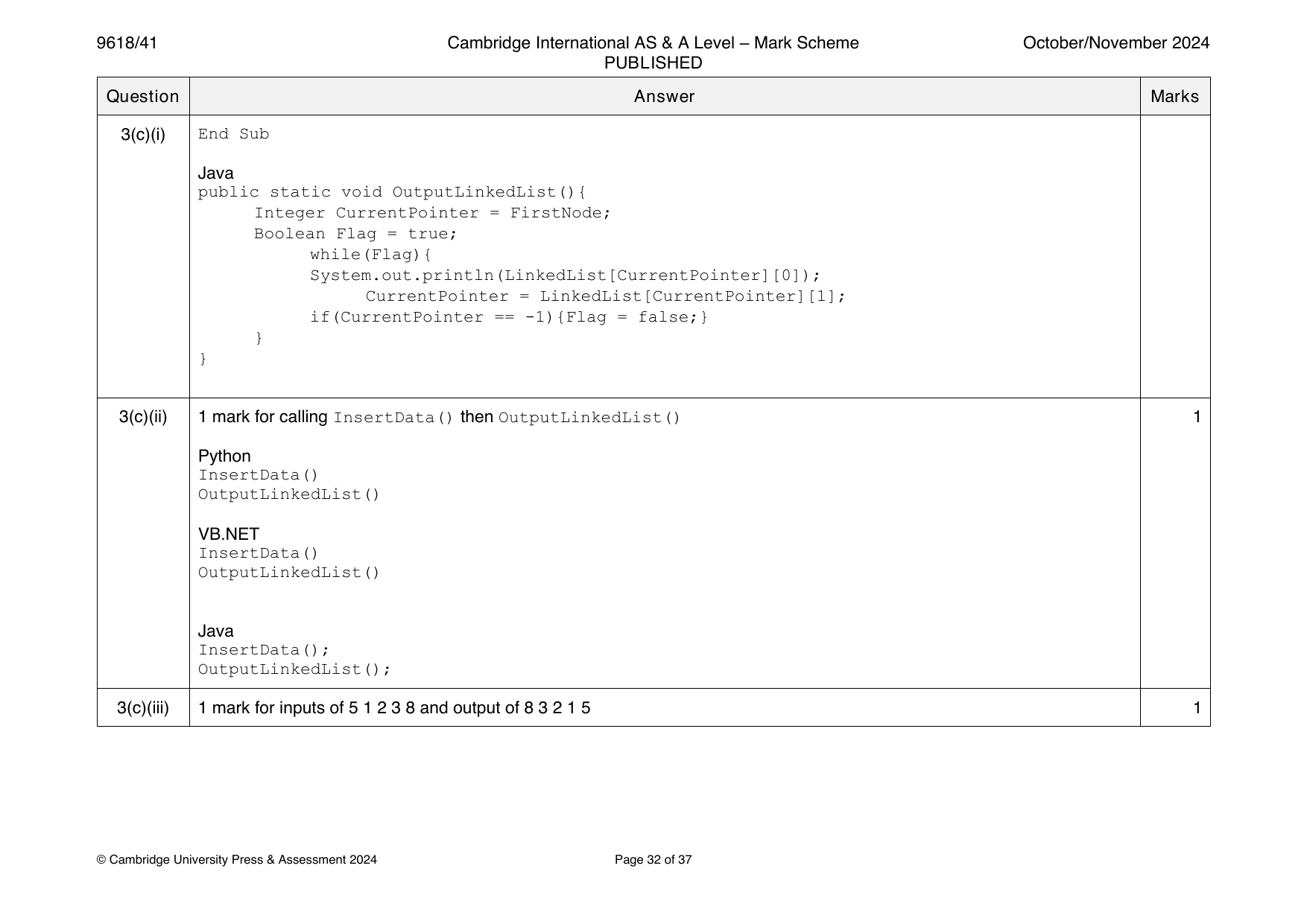 9618-2024-on-41-q03 official mark scheme page