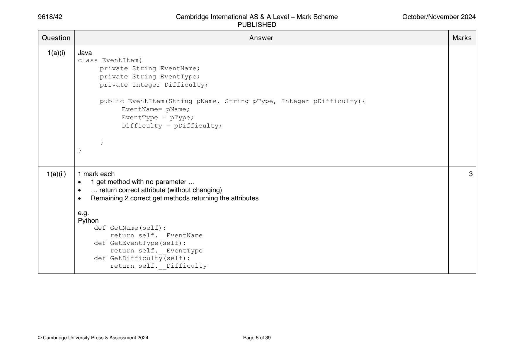 9618-2024-on-42-q01 official mark scheme page
