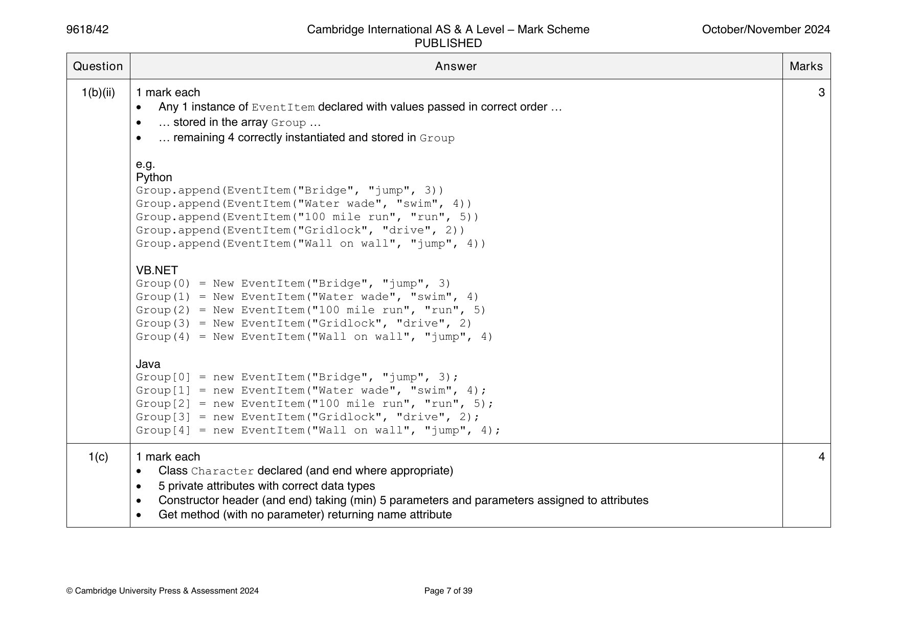9618-2024-on-42-q01 official mark scheme page