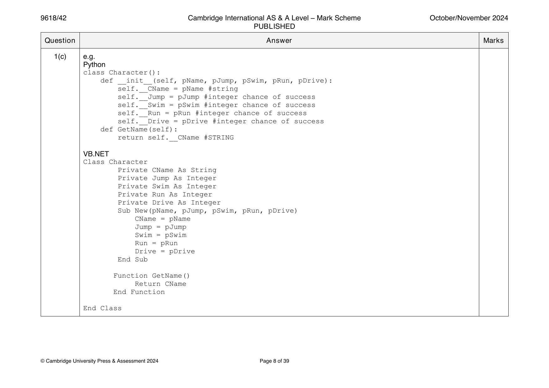 9618-2024-on-42-q01 official mark scheme page