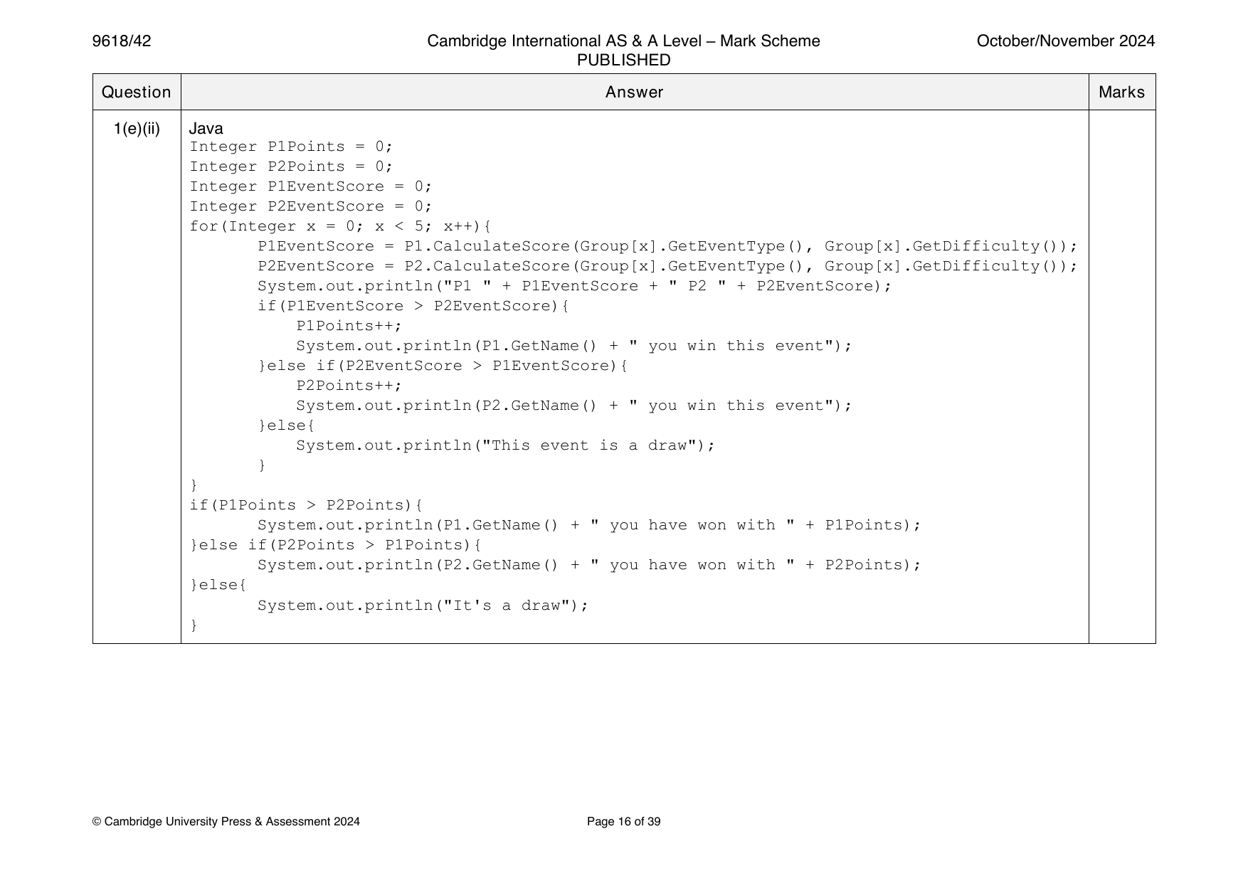 9618-2024-on-42-q01 official mark scheme page