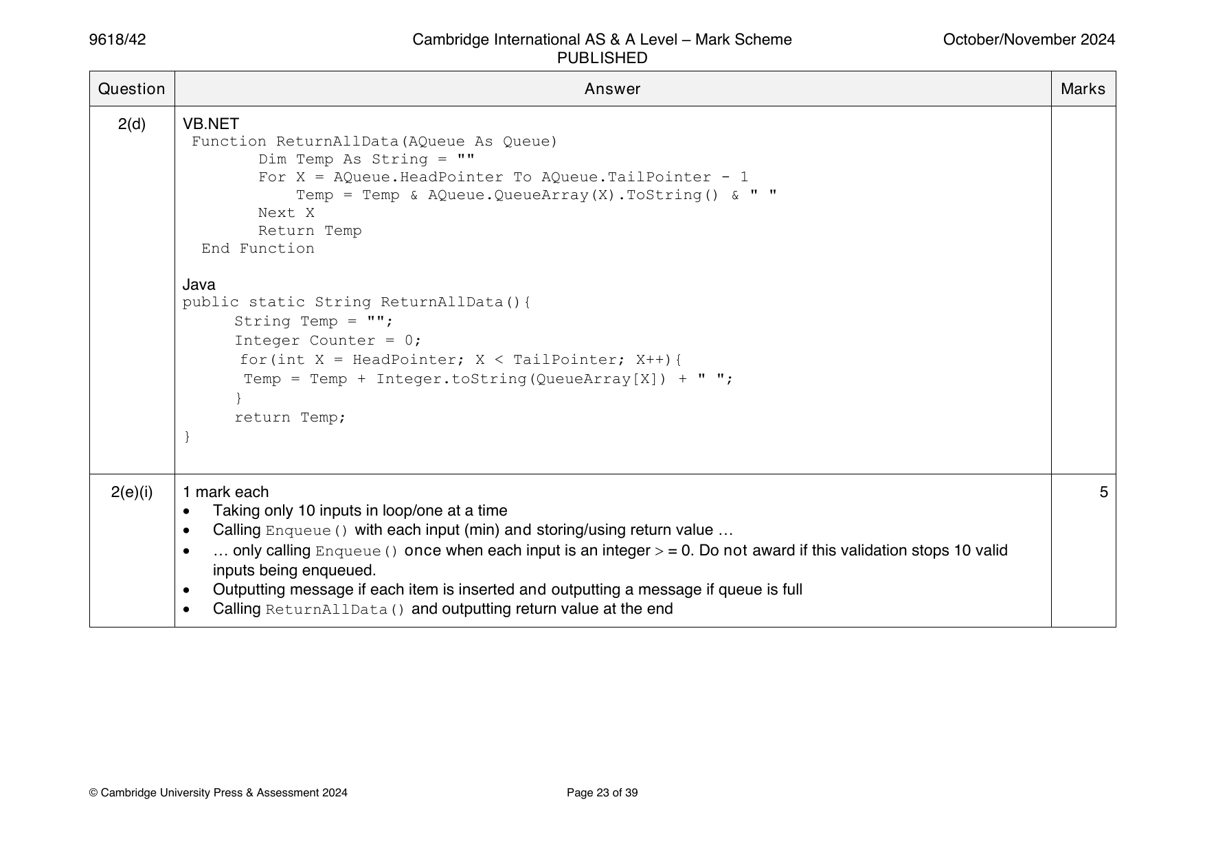 9618-2024-on-42-q02 official mark scheme page