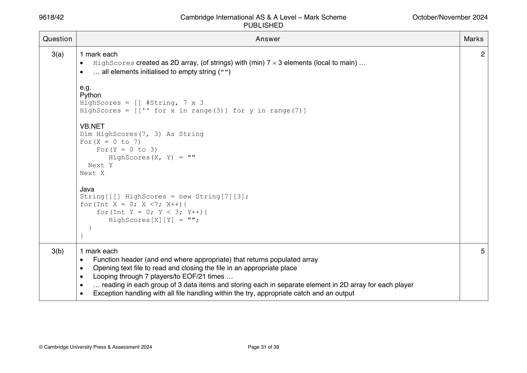 9618-2024-on-42-q03 official mark scheme page