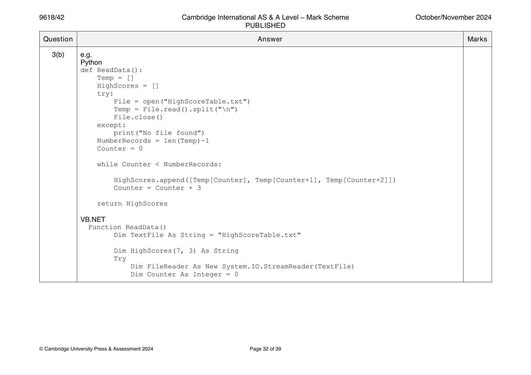 9618-2024-on-42-q03 official mark scheme page