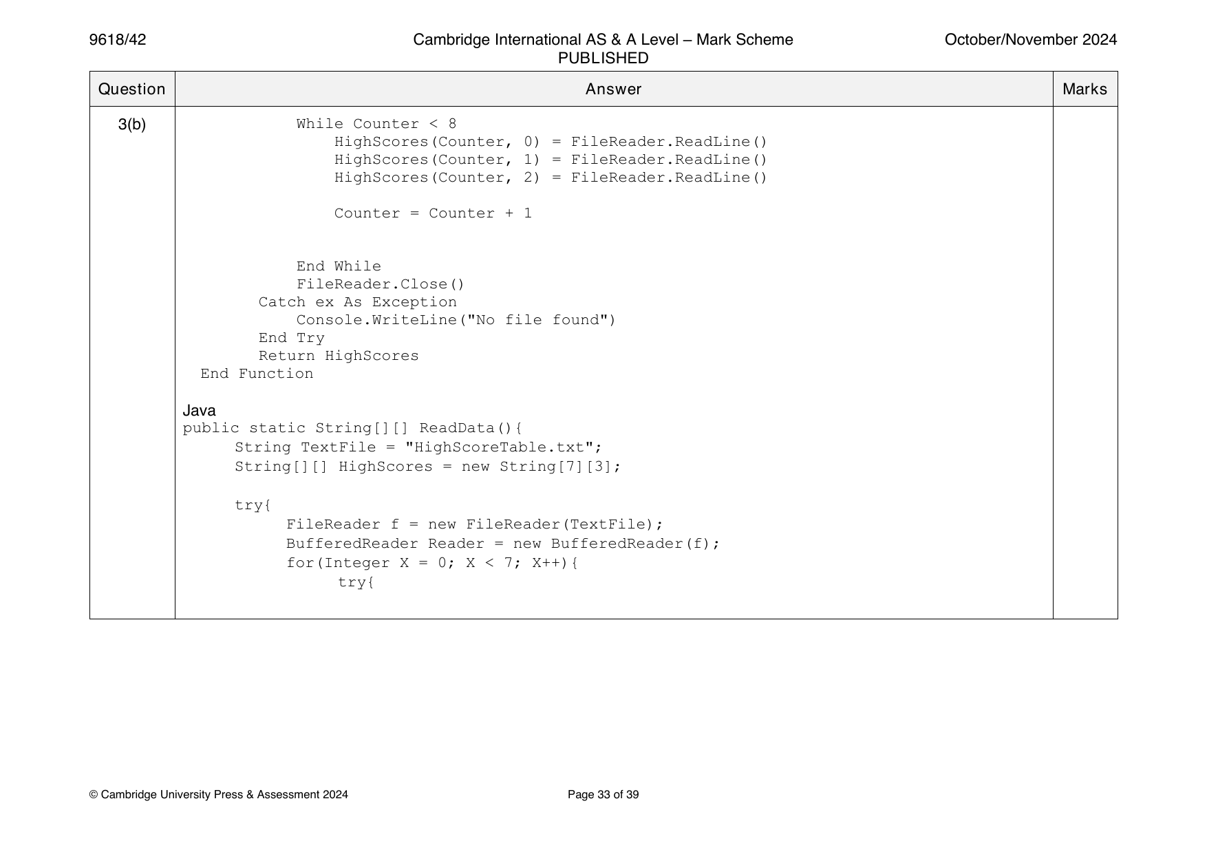 9618-2024-on-42-q03 official mark scheme page