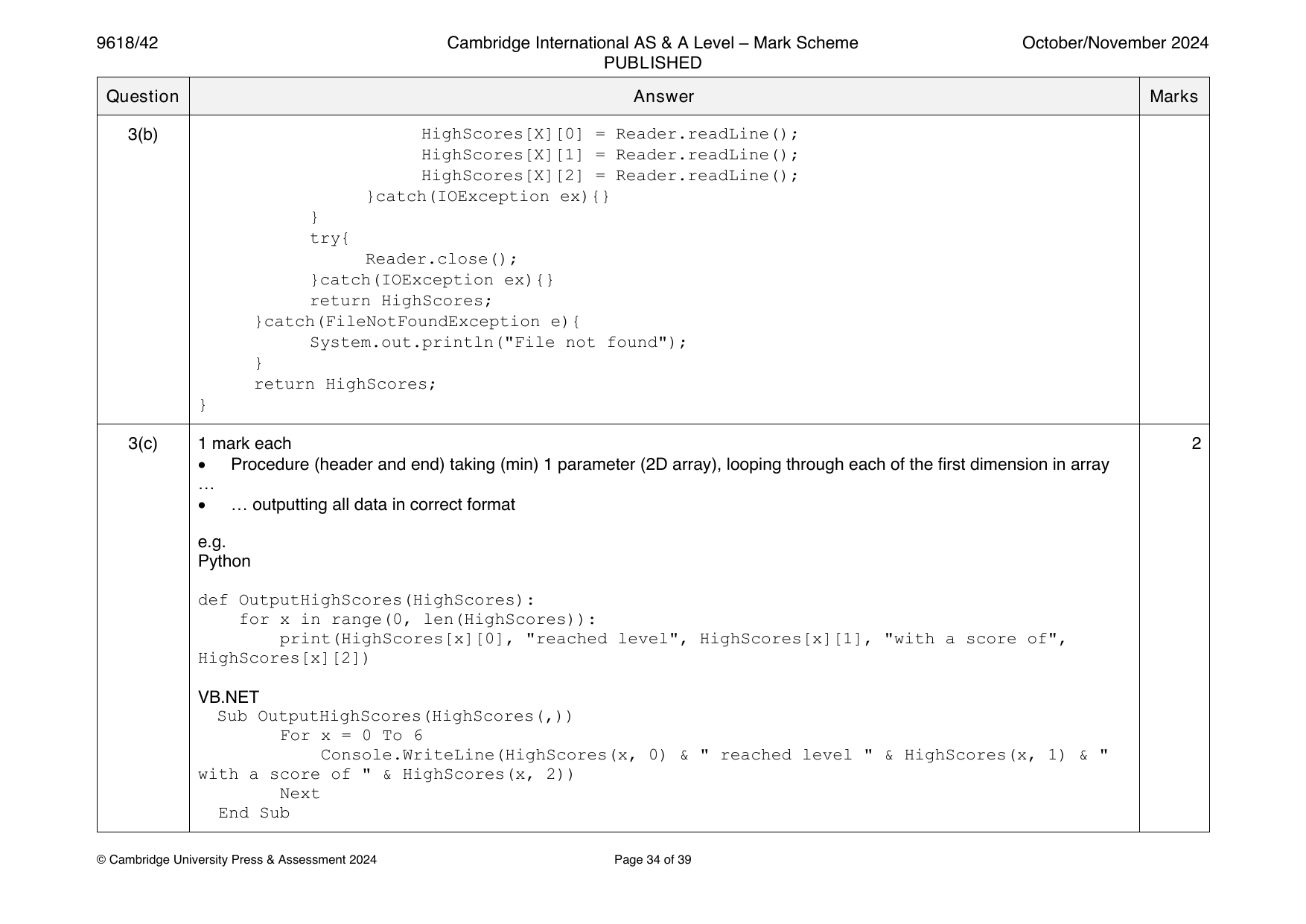 9618-2024-on-42-q03 official mark scheme page