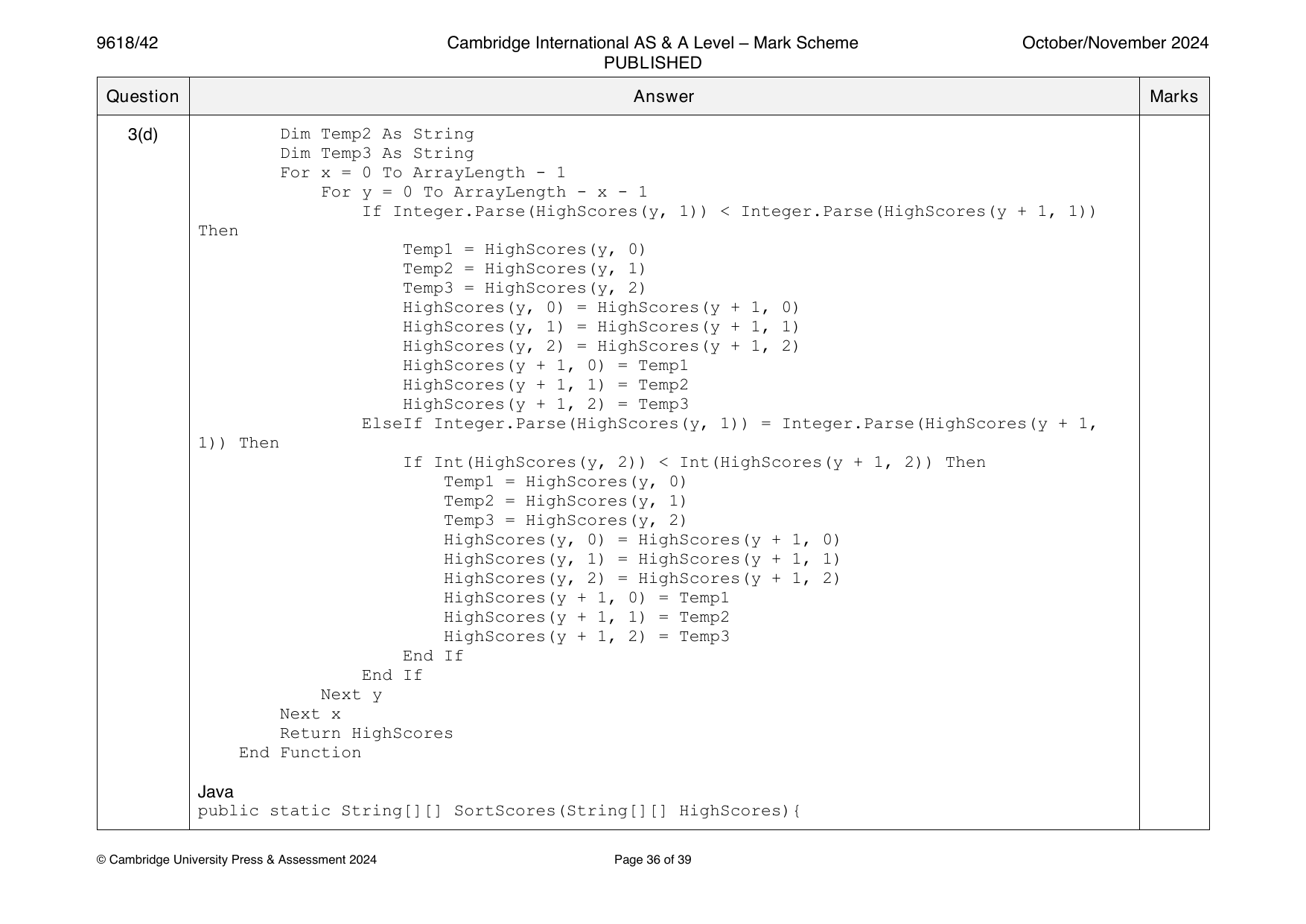 9618-2024-on-42-q03 official mark scheme page