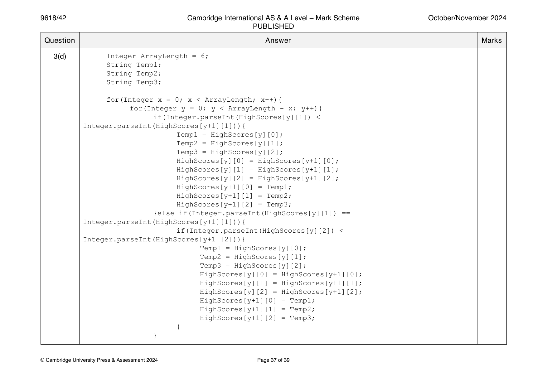 9618-2024-on-42-q03 official mark scheme page