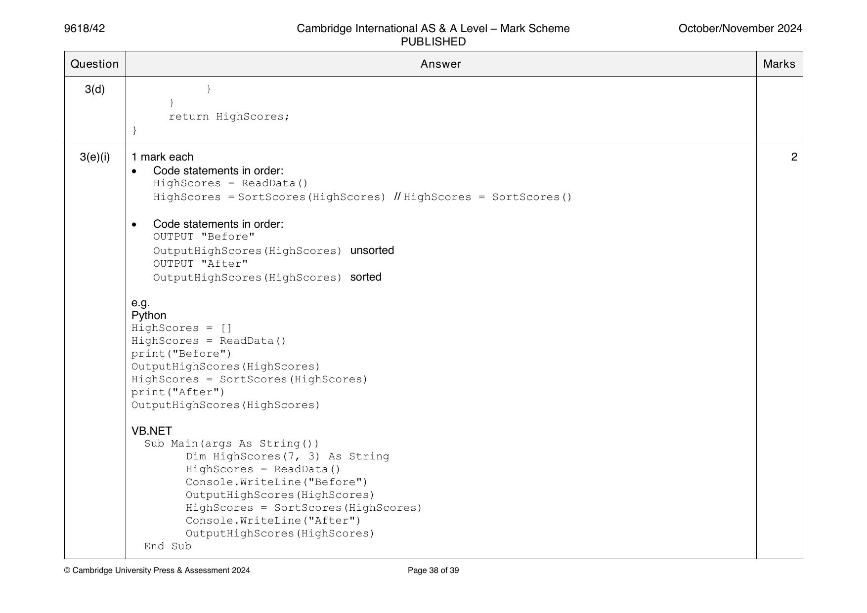 9618-2024-on-42-q03 official mark scheme page