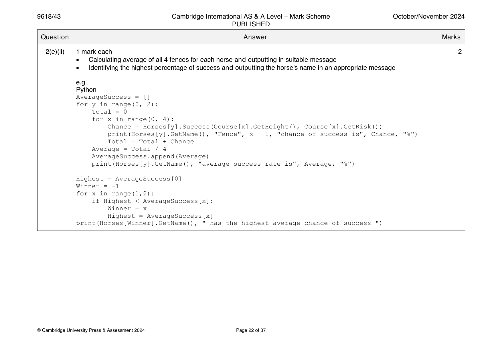 9618-2024-on-43-q02 official mark scheme page