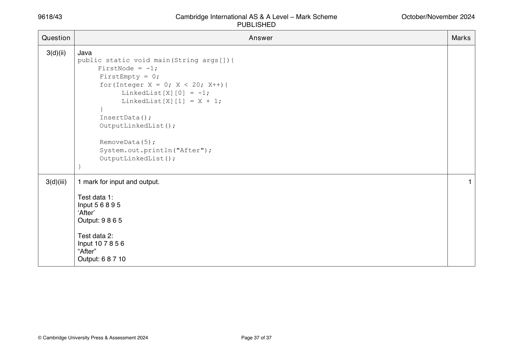9618-2024-on-43-q03 official mark scheme page