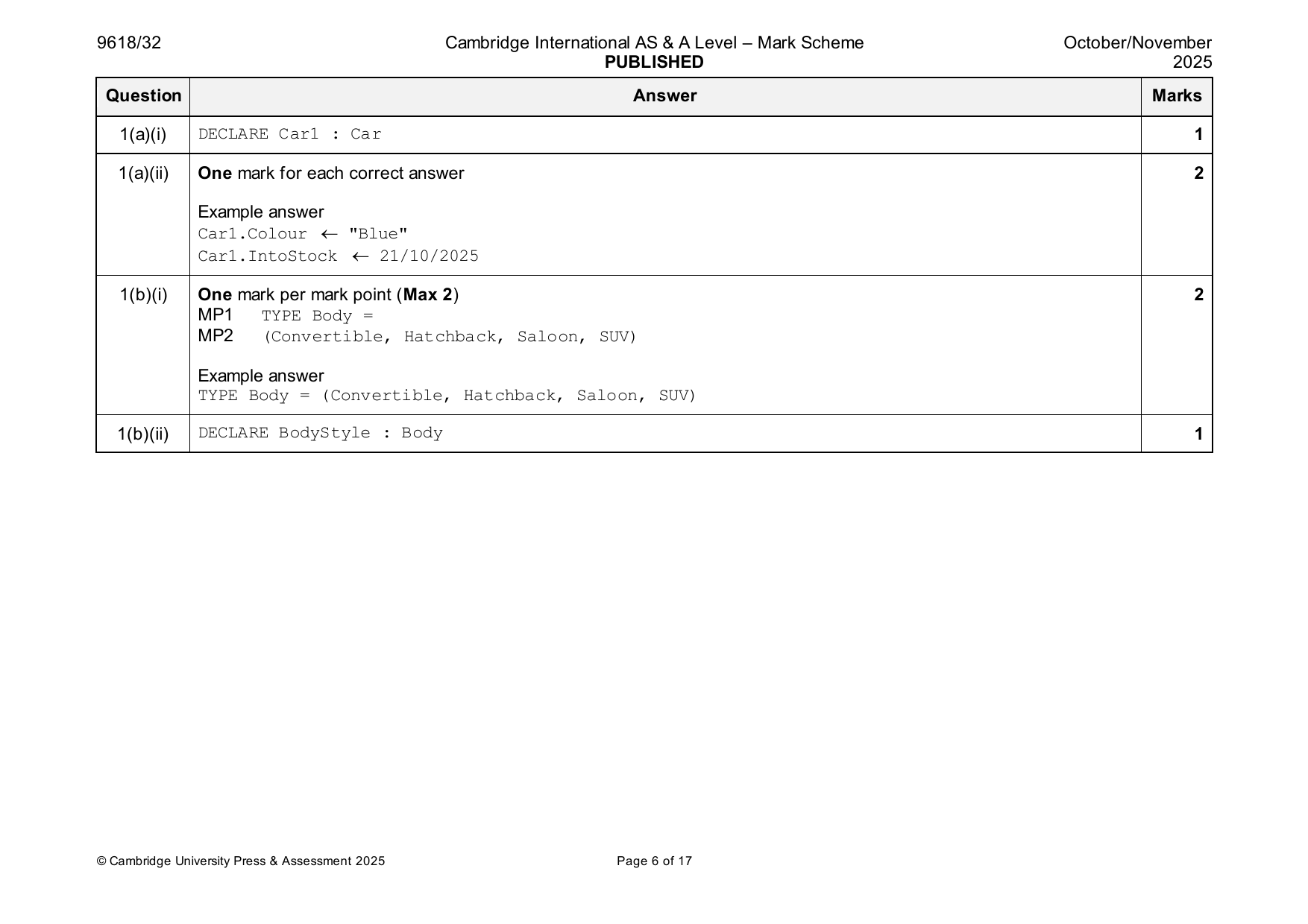 9618-2025-on-32-q01 official mark scheme page