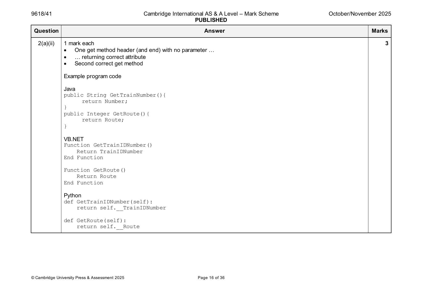 9618-2025-on-41-q02 official mark scheme page