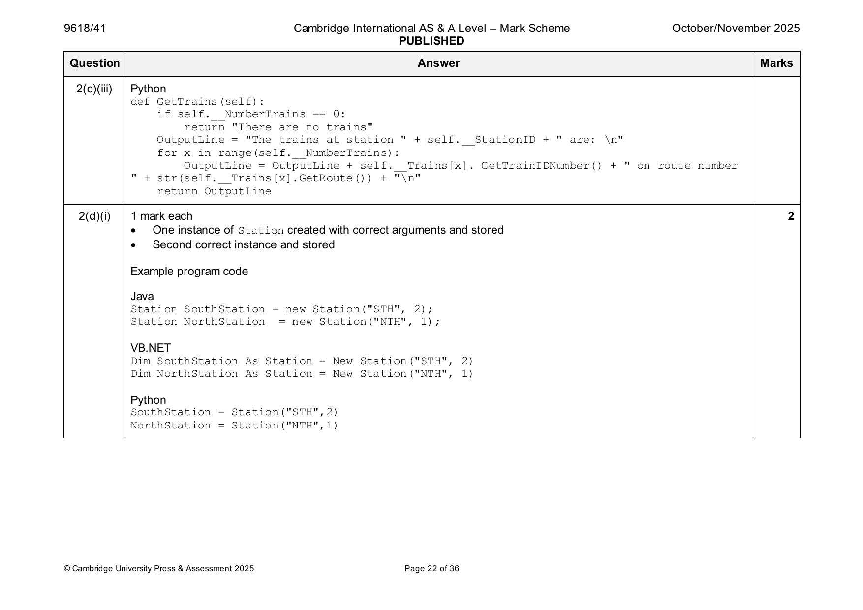 9618-2025-on-41-q02 official mark scheme page