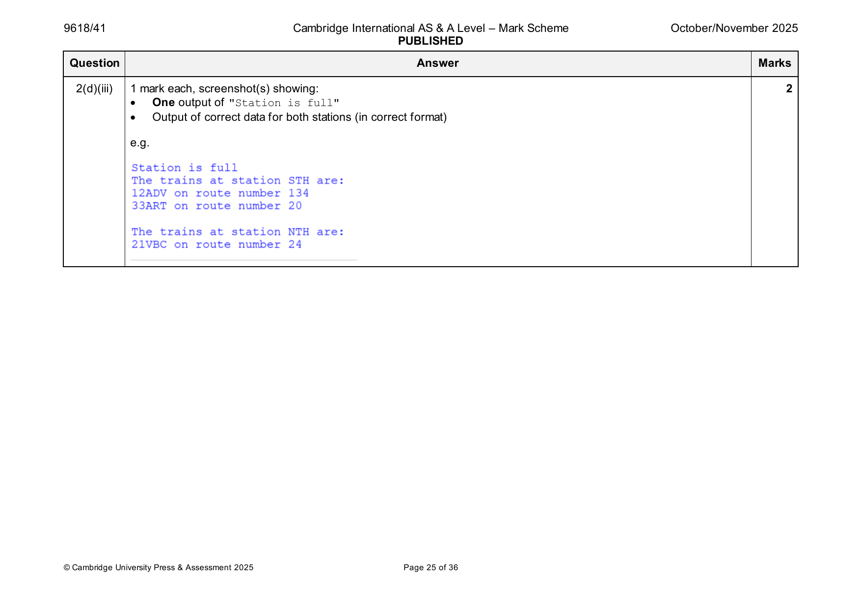 9618-2025-on-41-q02 official mark scheme page