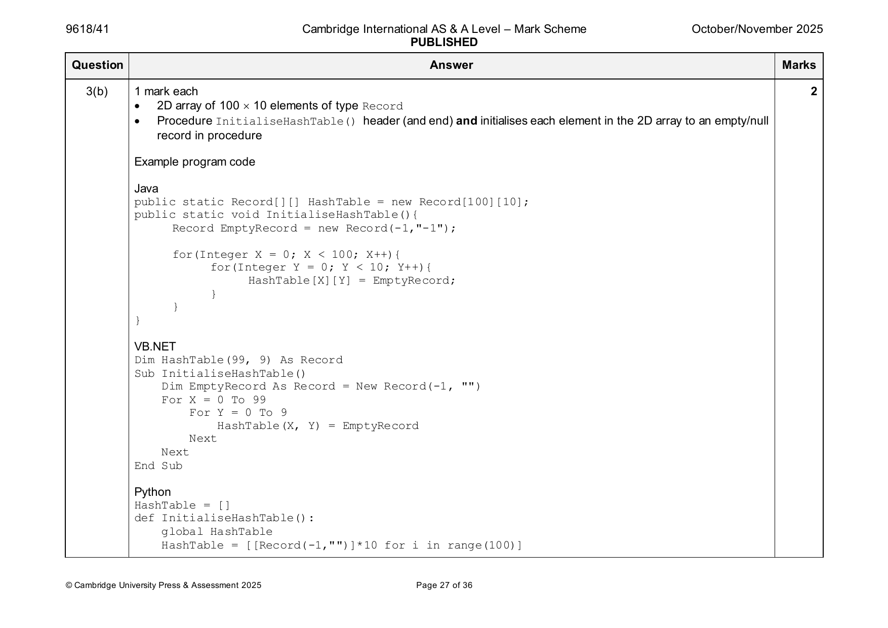 9618-2025-on-41-q03 official mark scheme page