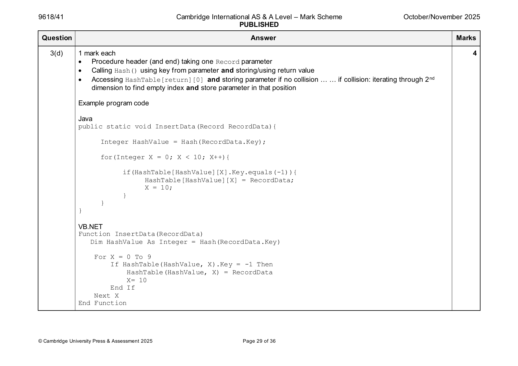 9618-2025-on-41-q03 official mark scheme page