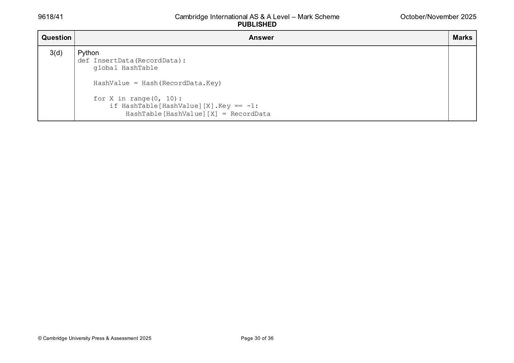 9618-2025-on-41-q03 official mark scheme page