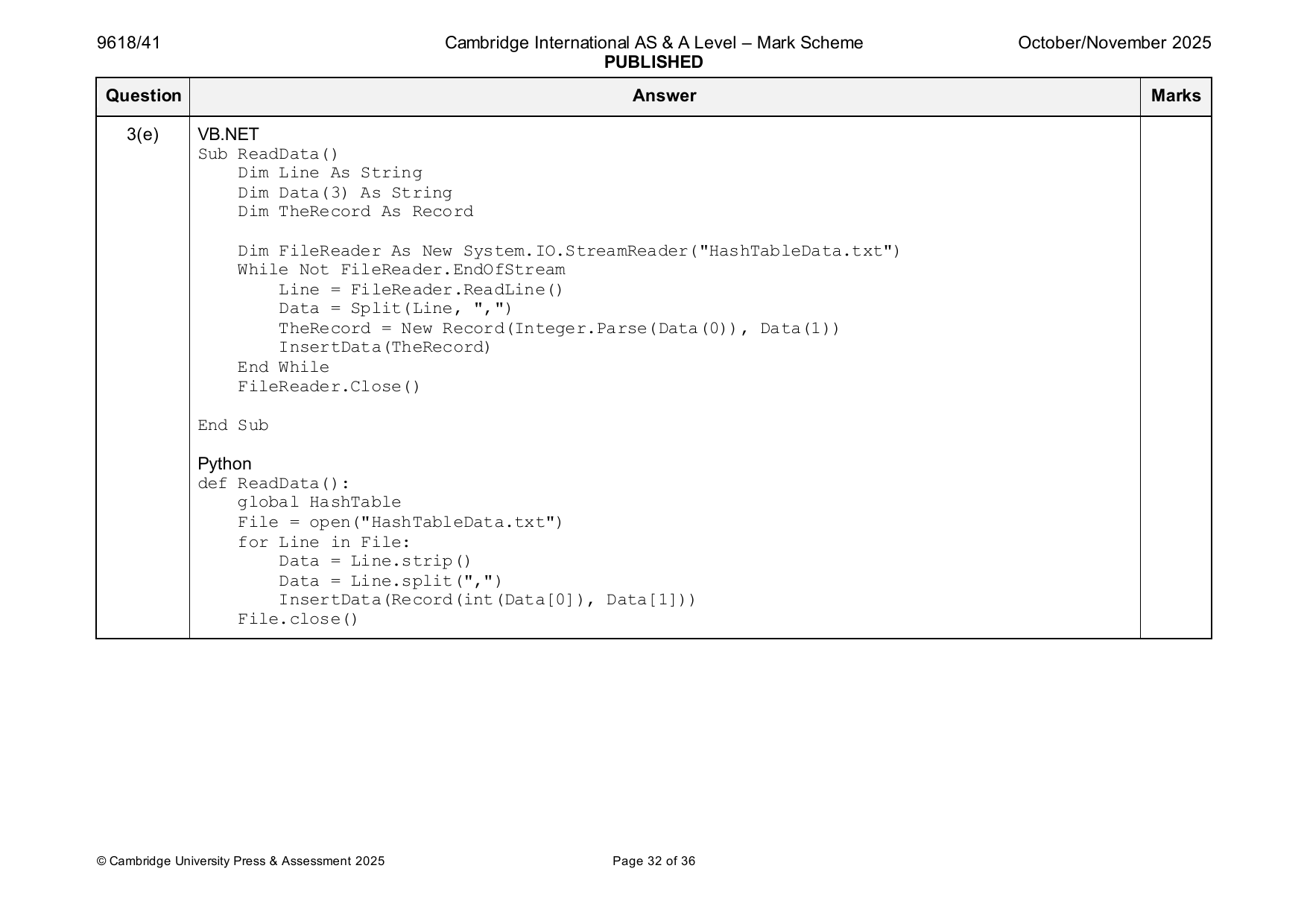 9618-2025-on-41-q03 official mark scheme page