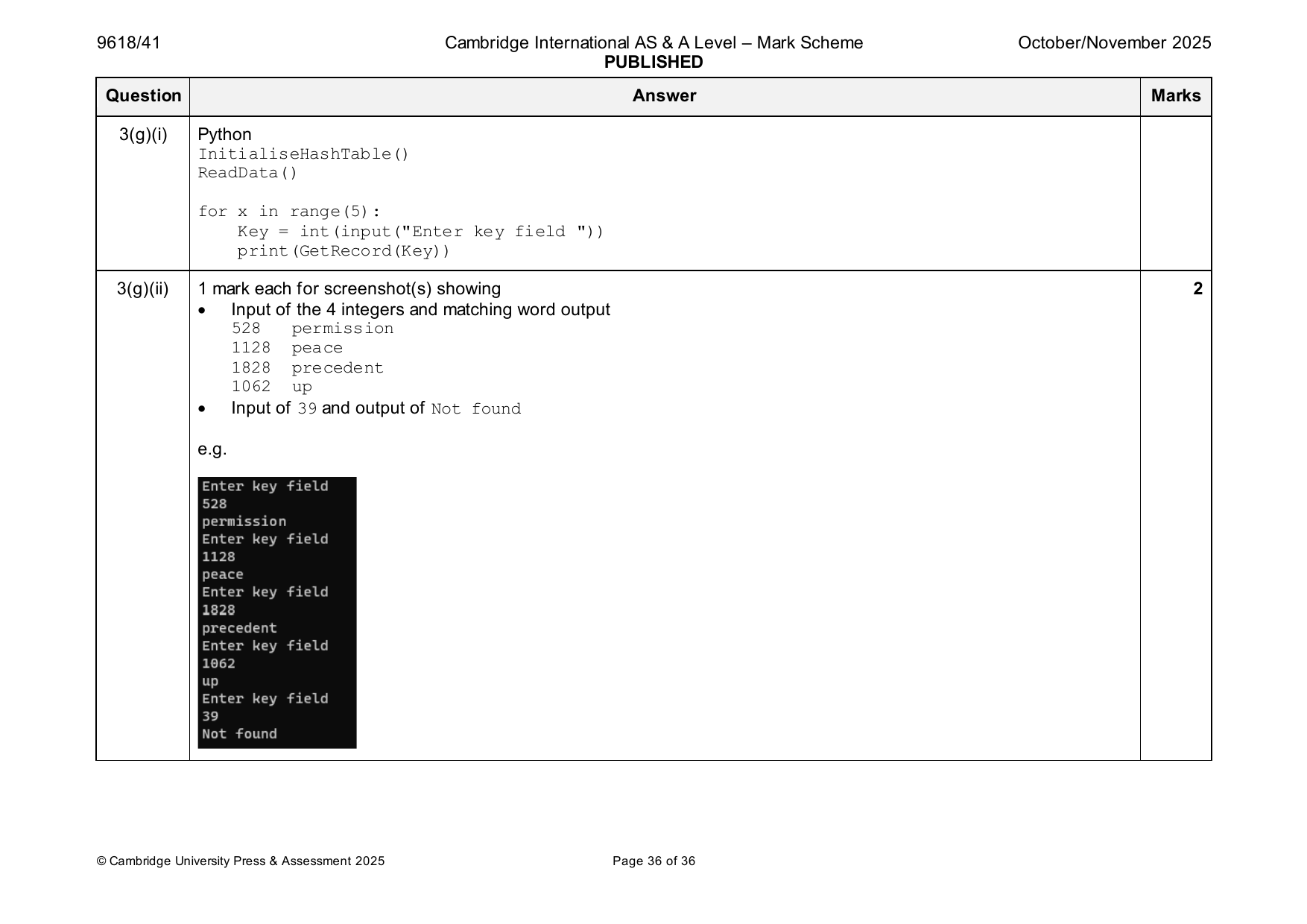 9618-2025-on-41-q03 official mark scheme page