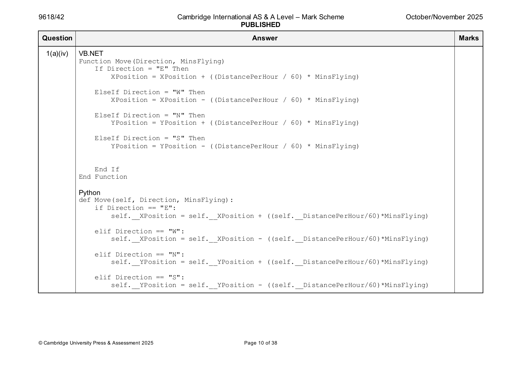 9618-2025-on-42-q01 official mark scheme page