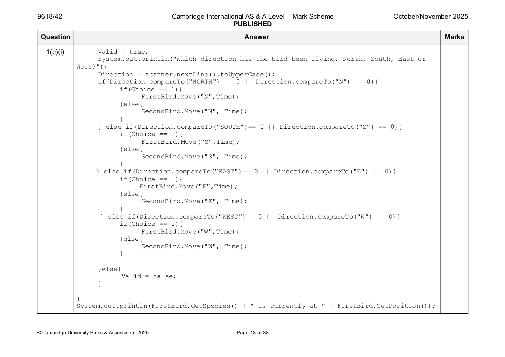 9618-2025-on-42-q01 official mark scheme page