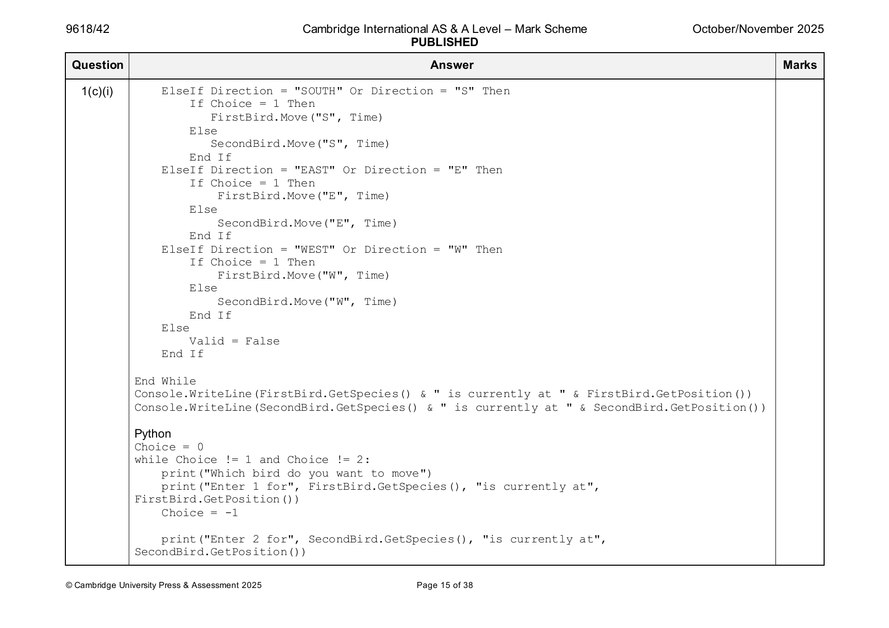 9618-2025-on-42-q01 official mark scheme page