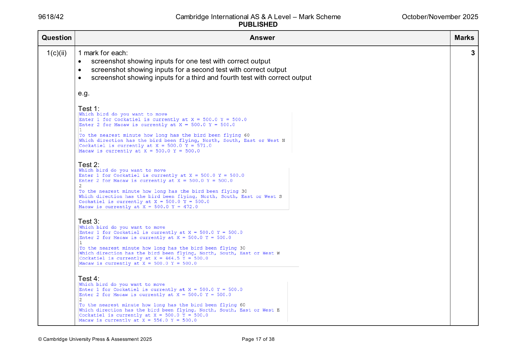 9618-2025-on-42-q01 official mark scheme page