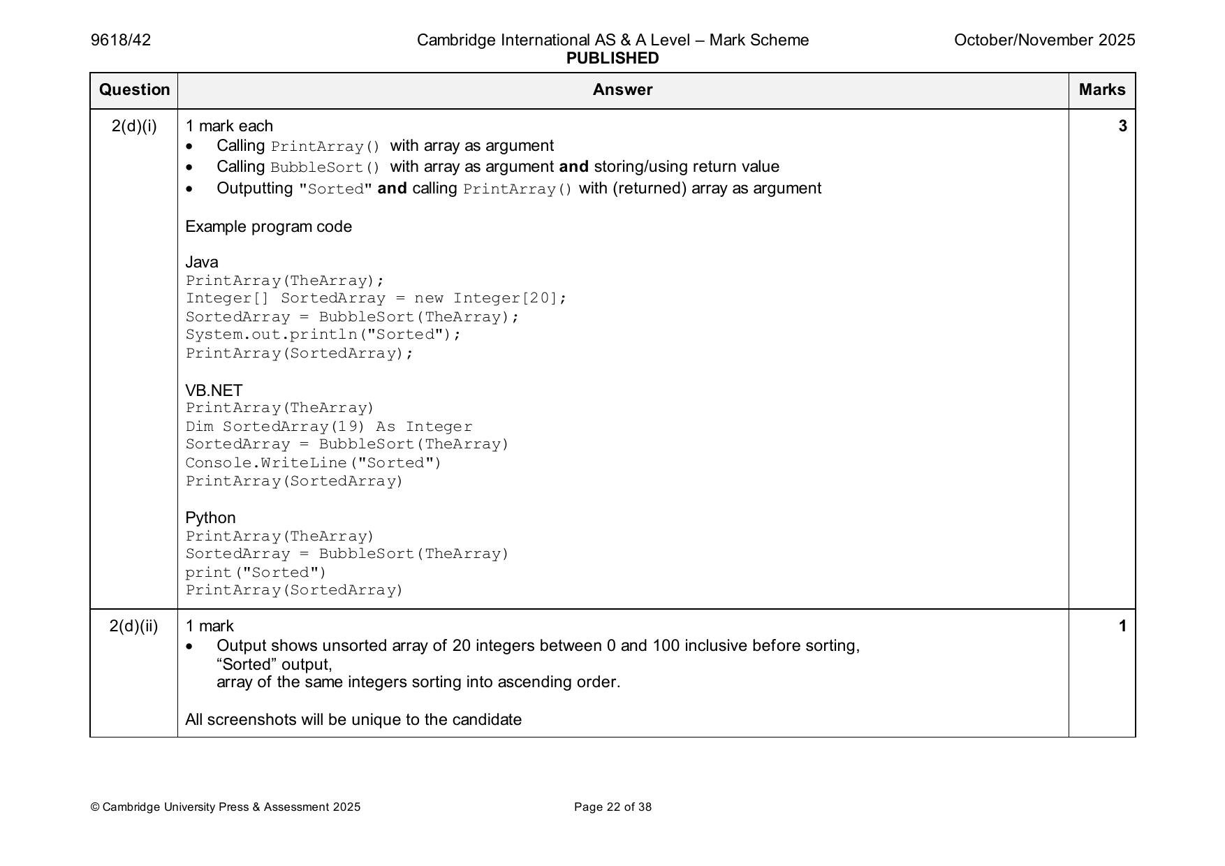 9618-2025-on-42-q02 official mark scheme page
