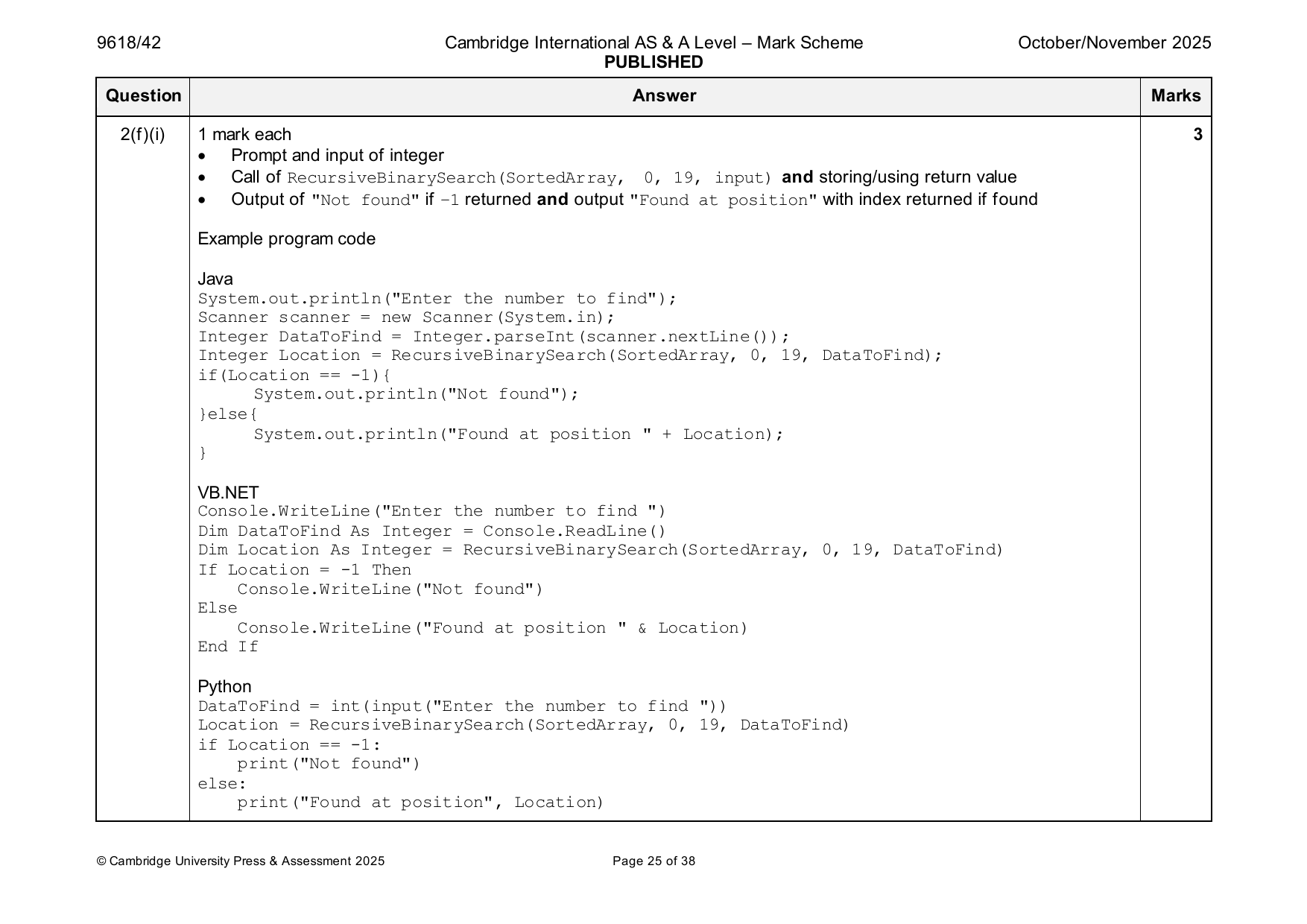 9618-2025-on-42-q02 official mark scheme page