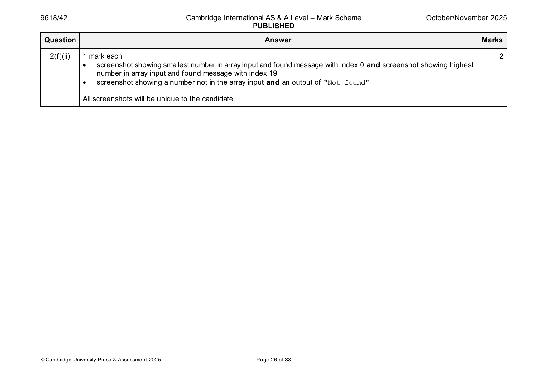 9618-2025-on-42-q02 official mark scheme page
