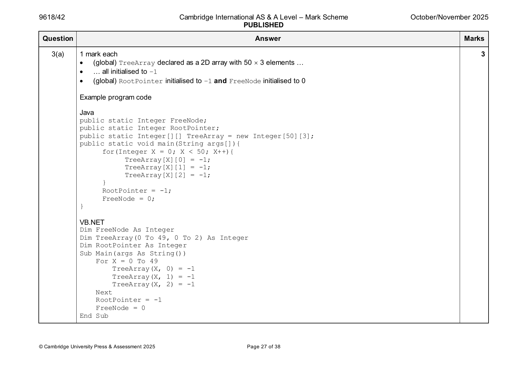 9618-2025-on-42-q03 official mark scheme page