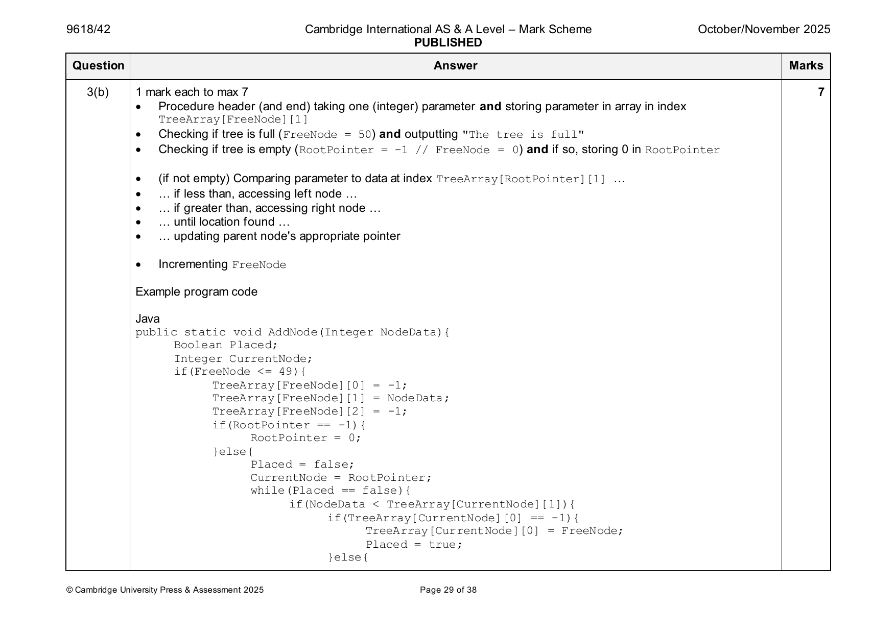 9618-2025-on-42-q03 official mark scheme page