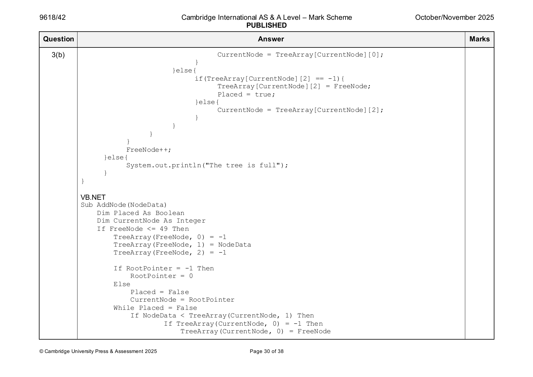 9618-2025-on-42-q03 official mark scheme page