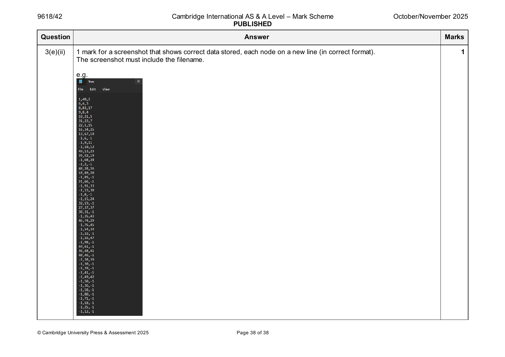 9618-2025-on-42-q03 official mark scheme page