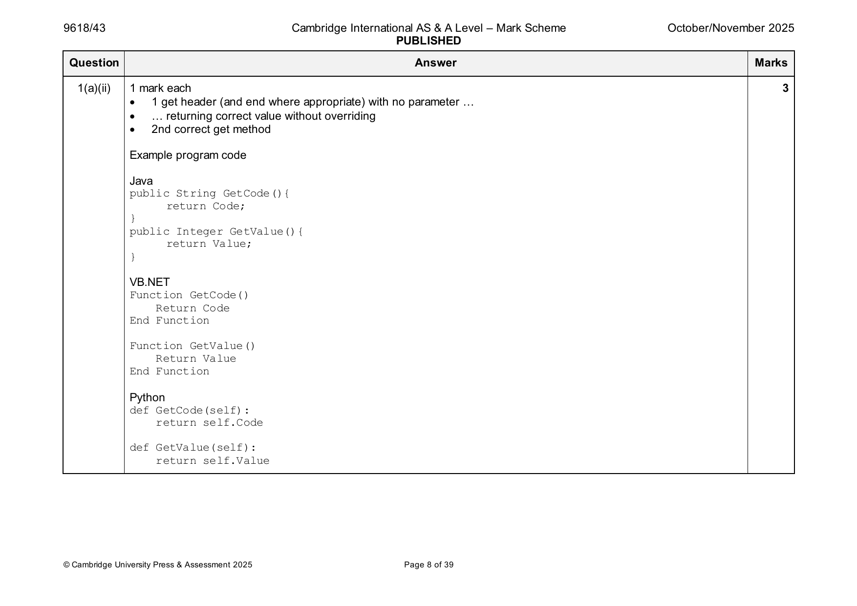 9618-2025-on-43-q01 official mark scheme page