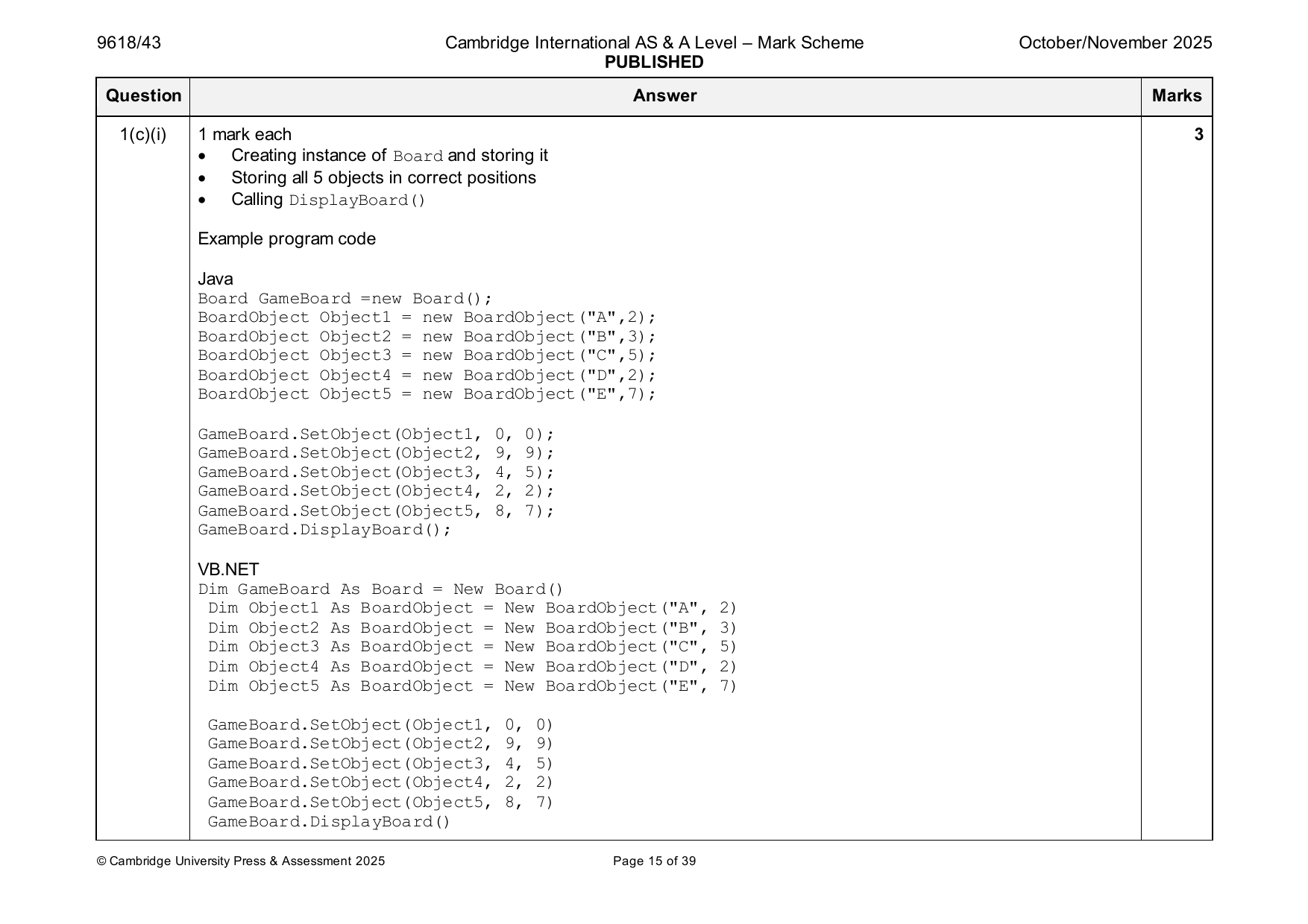 9618-2025-on-43-q01 official mark scheme page