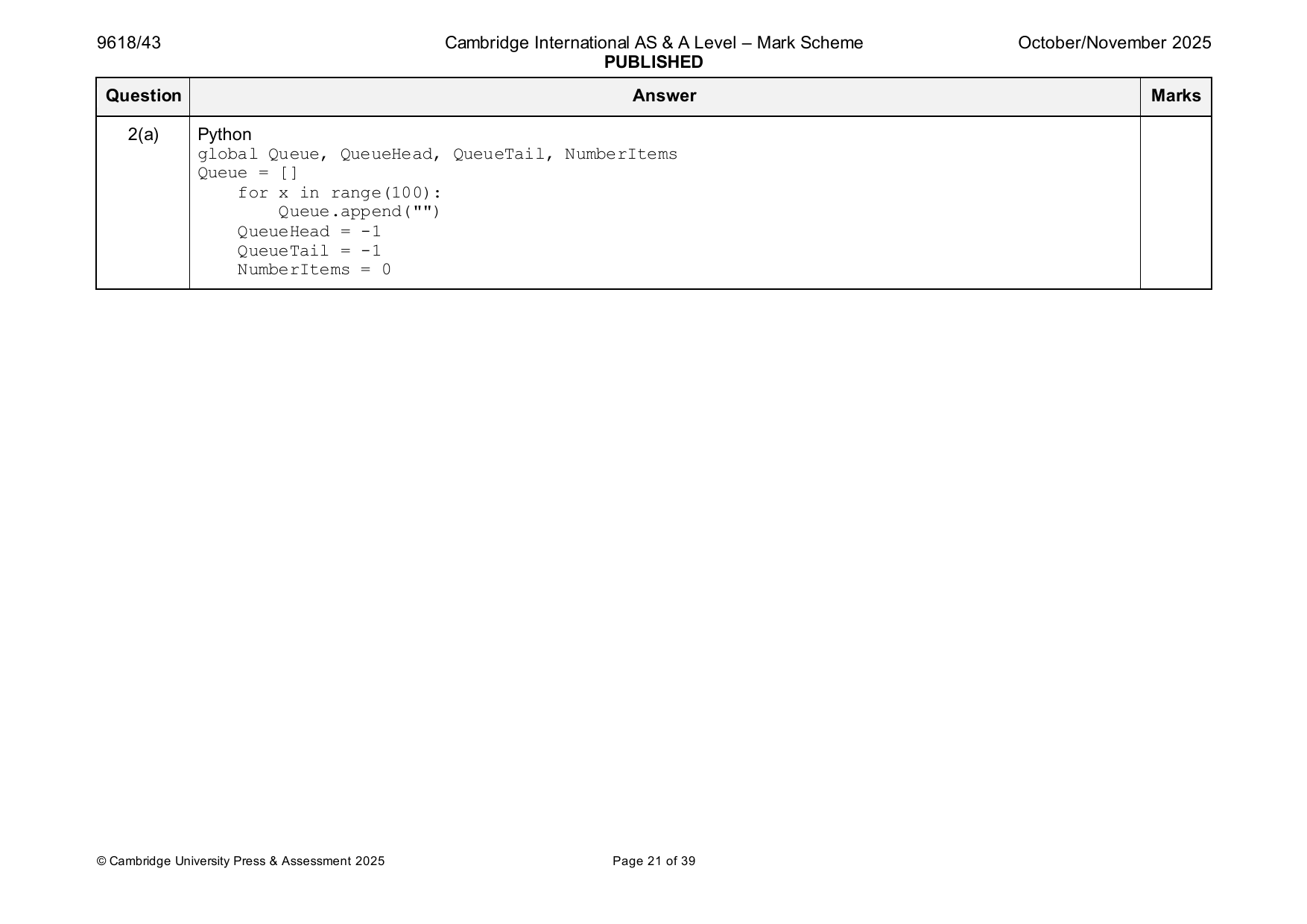 9618-2025-on-43-q02 official mark scheme page