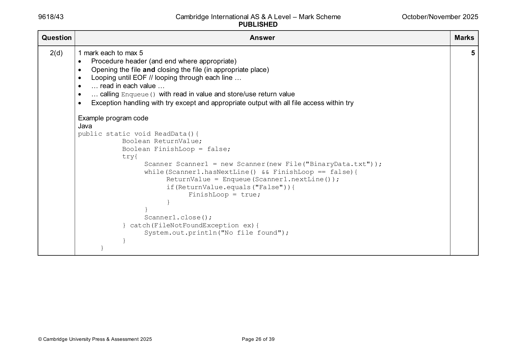 9618-2025-on-43-q02 official mark scheme page