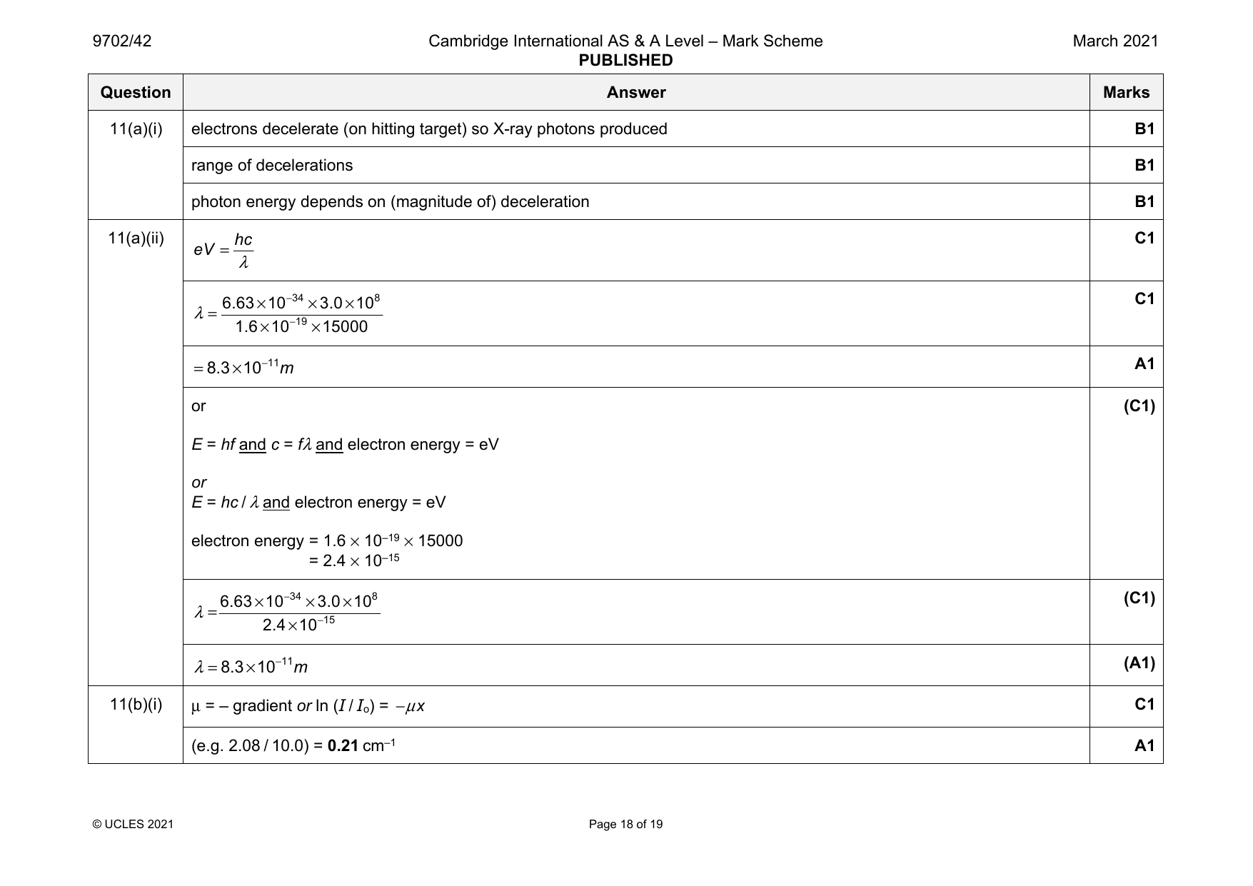 9702-2021-m-42-q11 official mark scheme page