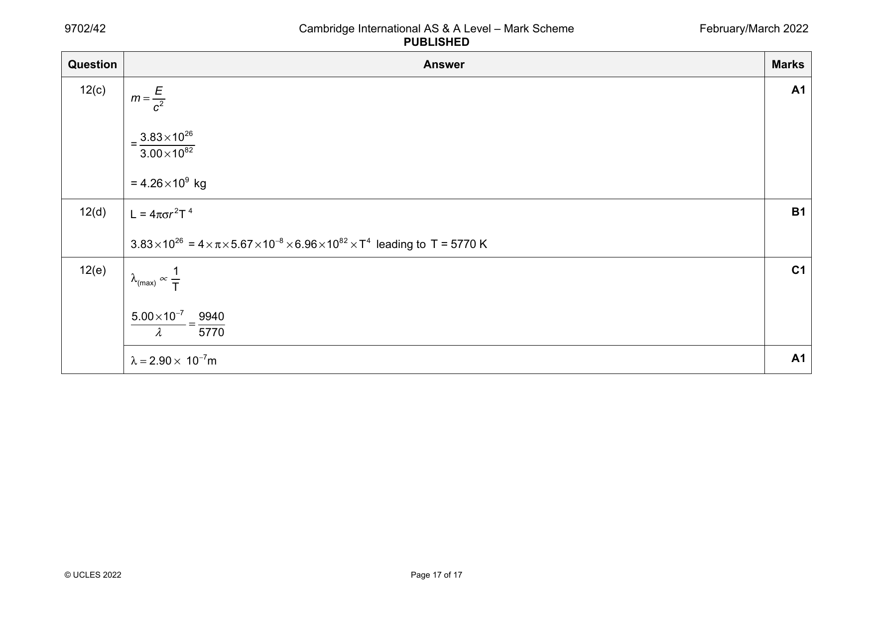 9702-2022-m-42-q12 official mark scheme page