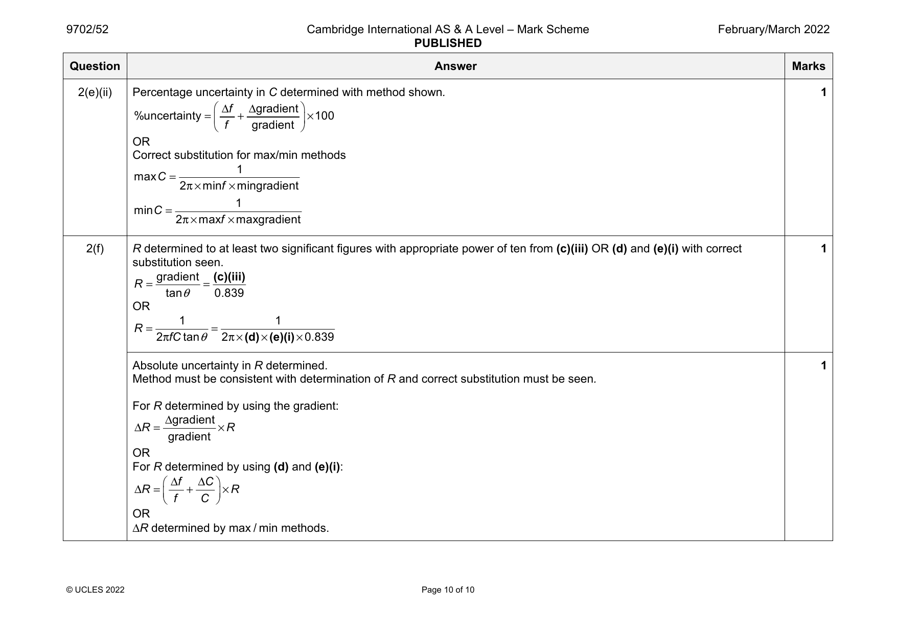 9702-2022-m-52-q02 official mark scheme page