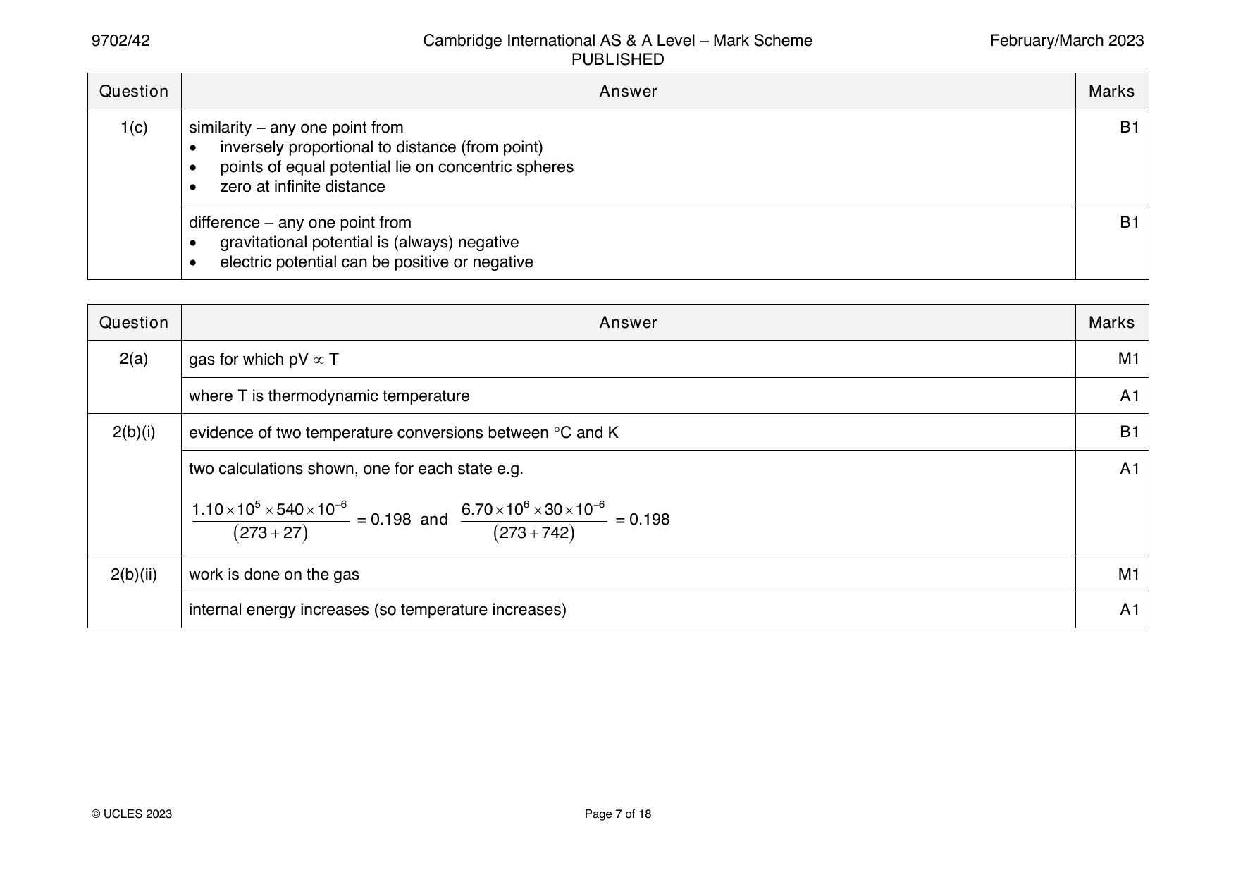 9702-2023-m-42-q01 official mark scheme page