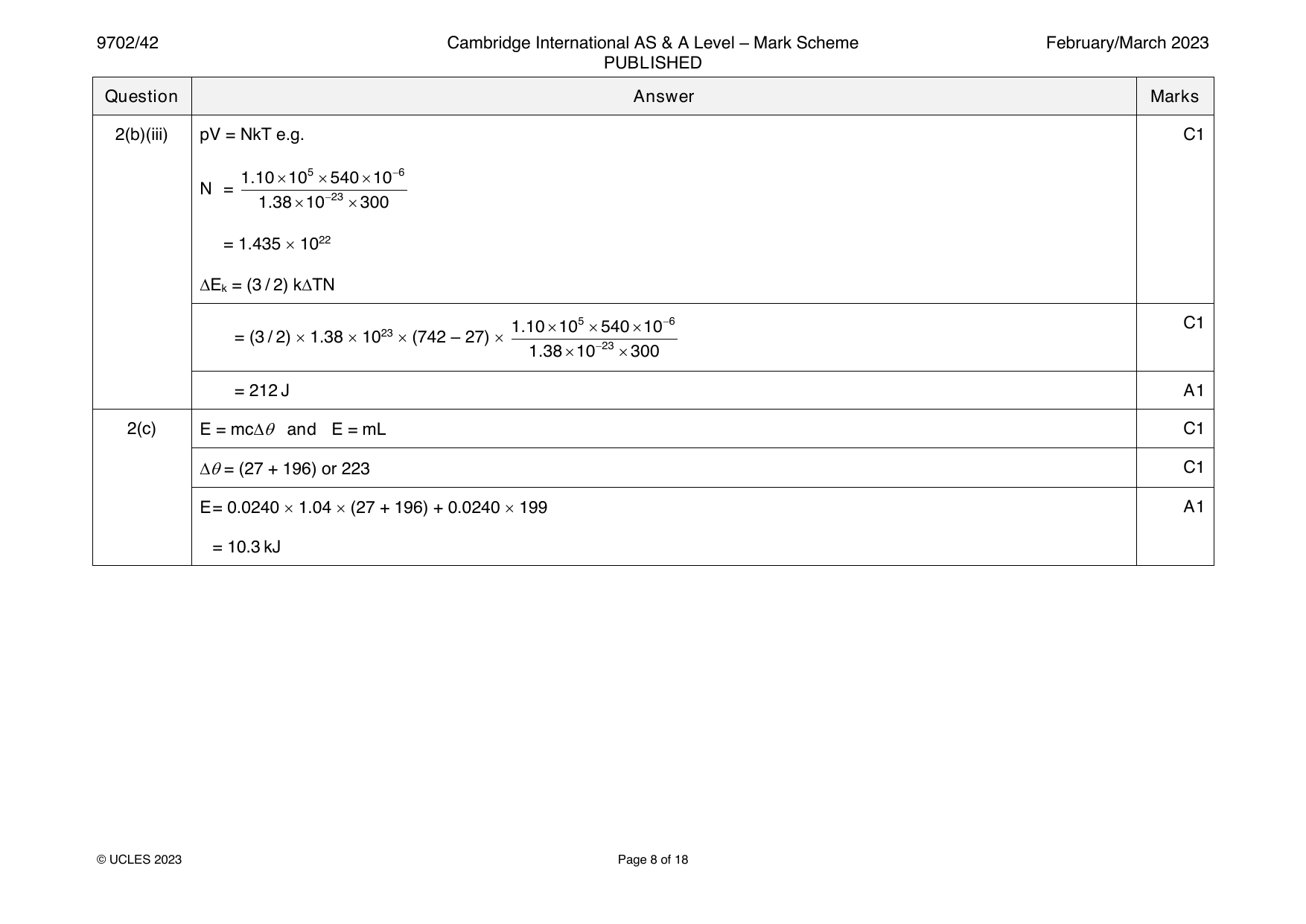 9702-2023-m-42-q02 official mark scheme page