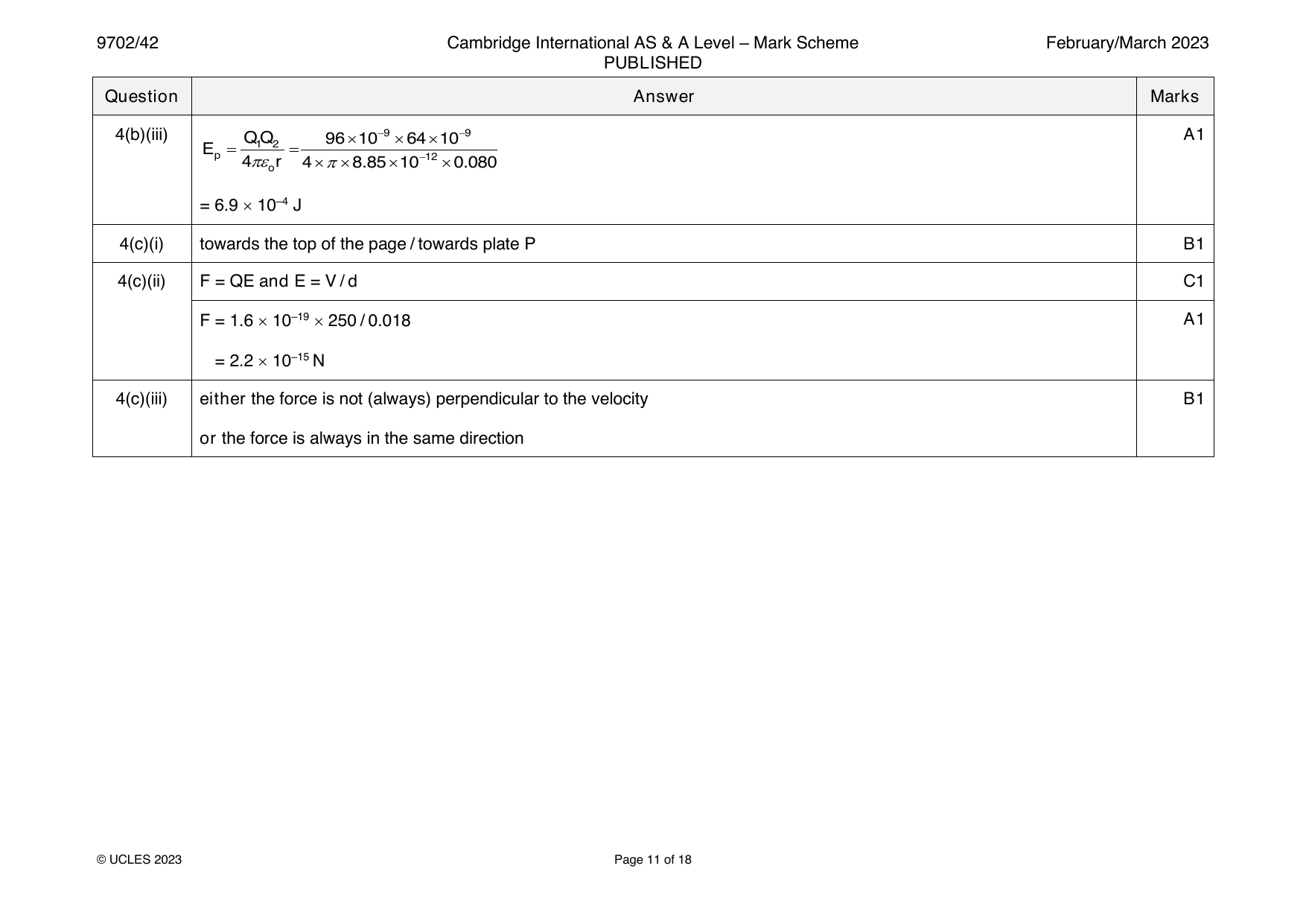 9702-2023-m-42-q04 official mark scheme page